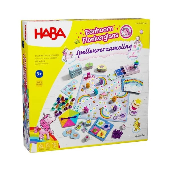 Haba - Eenhoorn flonkerglans spellenverzameling - 3+