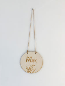 Kamerdecoratie naambordje - max planten